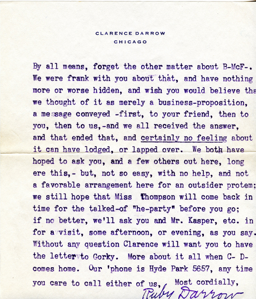 Ruby Darrow to Gifford Ernest, May 22, 1936 page three