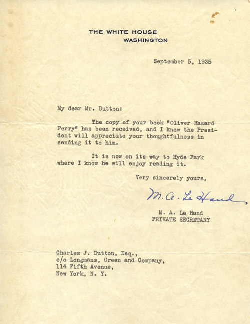 Image 1 of letter from   Franklin D. Roosevelt to   Clarence Darrow