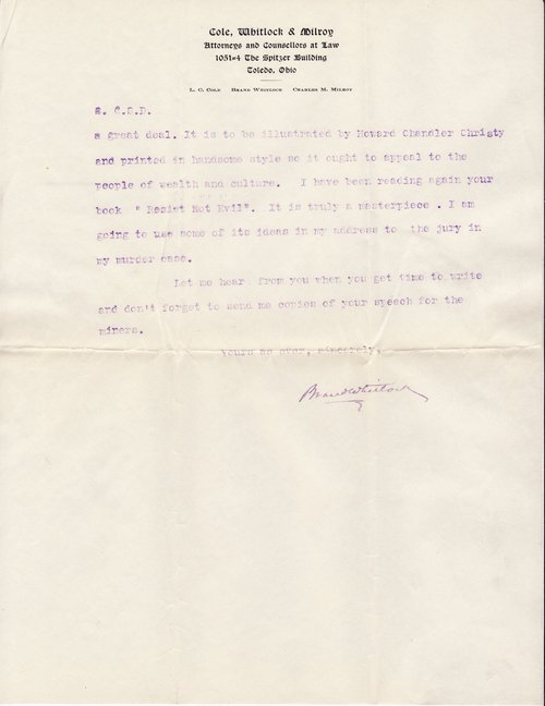 Brand Whitlock to Clarence Darrow, February 11, 1903, page four
