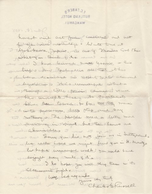 Charles Russell to Clarence Darrow, January 18, 1906, page two