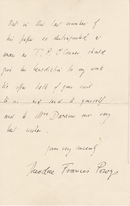 Theodore Francis Powys to Clarence Darrow, November 2, 1929, page two