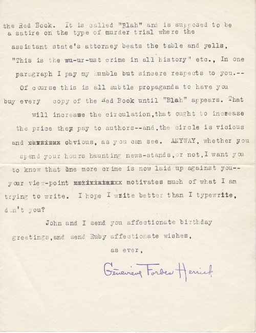 Genevieve Forbes Herrick to Clarence Darrow, April 18, 1930, page two