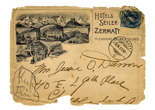 Clarence Darrow to Jessie Ohl Darrow, September 8, 1903 envelope