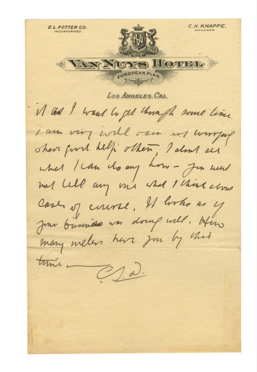 Clarence Darrow to Paul Darrow, October 8, 1911, page two