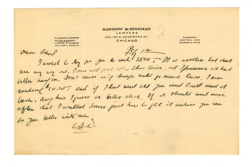 Clarence Darrow to Paul Darrow, February 1, 1917