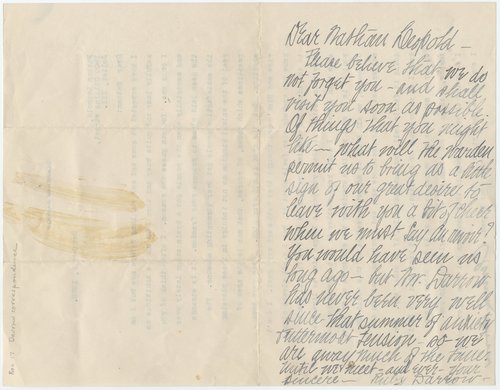 Ruby Darrow to Nathan Leopold, October 3, 1928
