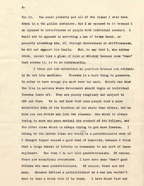 Clarence Darrow to William Ewing, January 23, 1928, page three