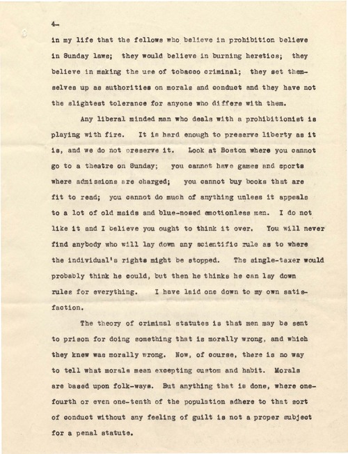 Clarence Darrow to William Ewing, January 23, 1928, page four