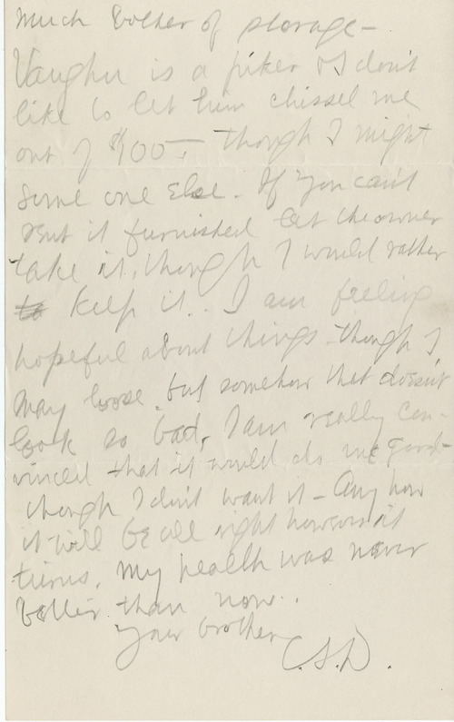 Clarence Darrow to Jennie Darrow Moore, December 30, 1913, page two
