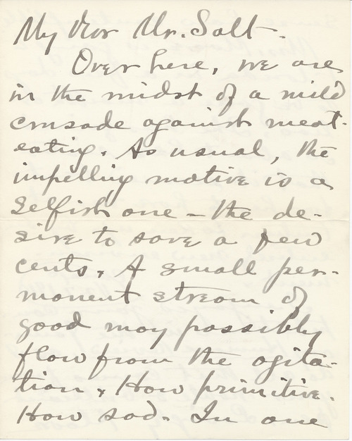 Image 1 of letter from   Howard J. Moore to   Henry S Salt