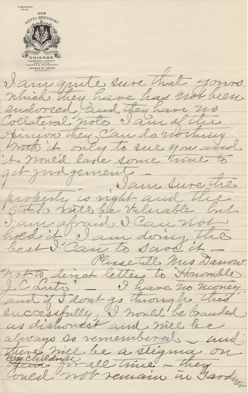 Jacob C. Lutz to Clarence Darrow, February 4, 1908, page two