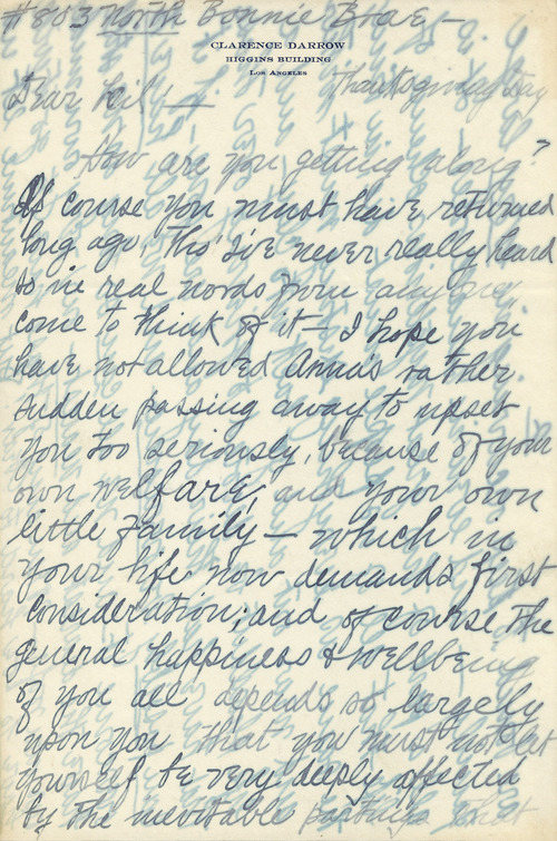 Ruby Darrow to Lillian Andersen Darrow, November 23, 1911, page one