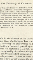 University of Minnesota, College of Law Bulletin (1889).