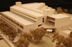 Model of Walter F Mondale Hall - close up of main entrance