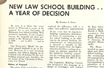 Thumbnail of 1973 article 'New Law School Building ... A Year of Decision'