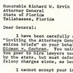 Minnesota Attorney General Walter Mondale's letter to Richard Ervin