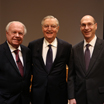 Walter Mondale, with Professor Robert Stein and Dean David Wippman