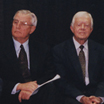 Dean Sullivan speaking at the 2001 rededication of Walter F. Mondale Hall