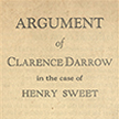 Title page of Argument of Clarence Darrow in the case of Henry Sweet