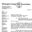 Letter to Ronald E Hunter from Hennepin County Bar Association