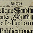 title page showing Publique Handlingar, Placater, Förordningar, Resolutioner Ock Publicationer