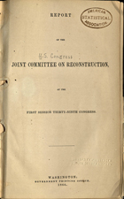 Report of the Joint Committee on Reconstruction title page