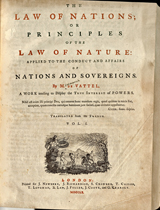 The Law of Nations, or Principles of the Law of Nature title page